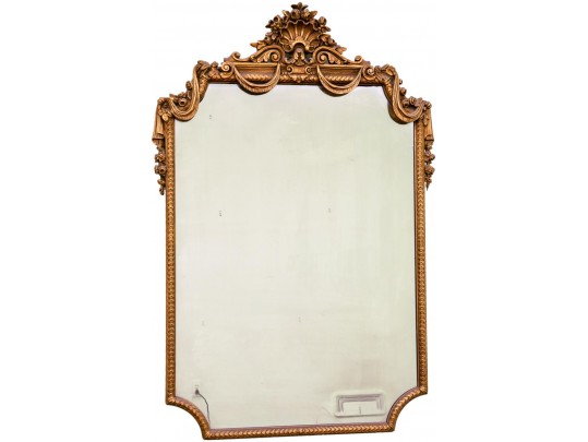 Antique Carved Wood Gilt Wall Mirror
