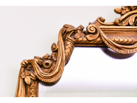 Antique Carved Wood Gilt Wall Mirror
