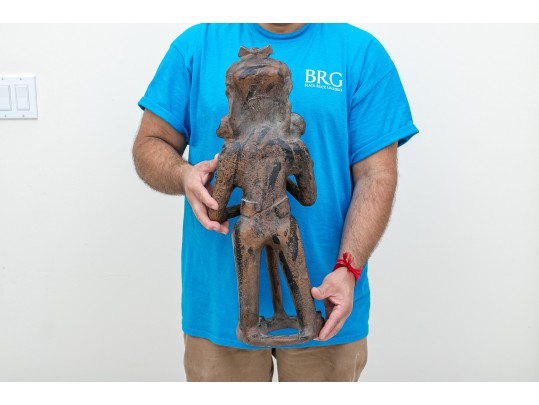 Paint Finished African Wood Figural Carving