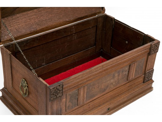 Semi Antique Carved Wood Chest