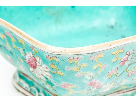 Collection Of 3 Chinese Famille Rose Porcelain Footed Dish & Bowls