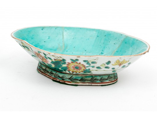 Collection Of 3 Chinese Famille Rose Porcelain Footed Dish & Bowls