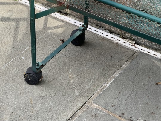 Nine Piece Vintage Green Paint Finished Iron Patio Set