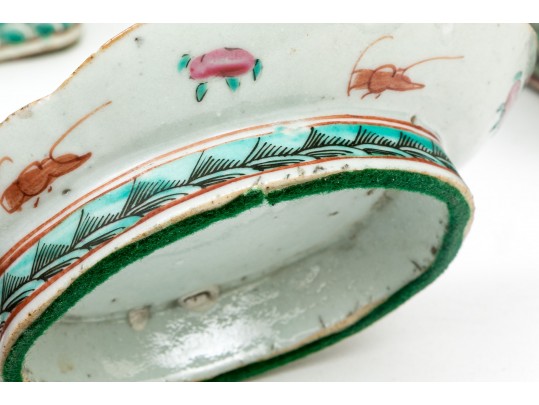 Collection Of 3 Chinese Famille Rose Porcelain Footed Dish & Bowls