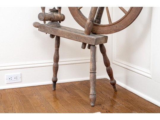 Antique Carved Wood Spinning Wheel, Restoration Project