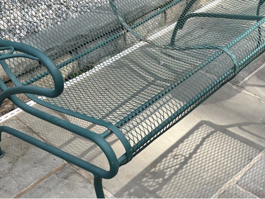 Nine Piece Vintage Green Paint Finished Iron Patio Set