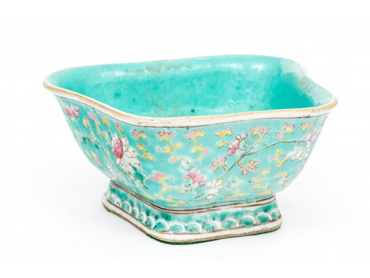 Collection Of 3 Chinese Famille Rose Porcelain Footed Dish & Bowls