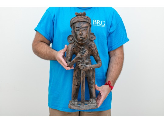 Paint Finished African Wood Figural Carving