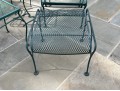 Nine Piece Vintage Green Paint Finished Iron Patio Set