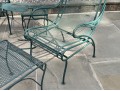 Nine Piece Vintage Green Paint Finished Iron Patio Set