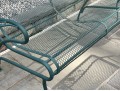 Nine Piece Vintage Green Paint Finished Iron Patio Set