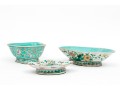 Collection Of 3 Chinese Famille Rose Porcelain Footed Dish & Bowls