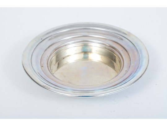 Sterling Silver Handsome Vintage Butter Dome And Plate