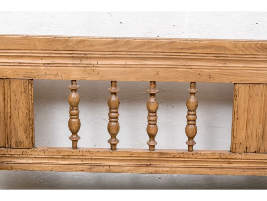 Country Pine Carved Bench With Storage