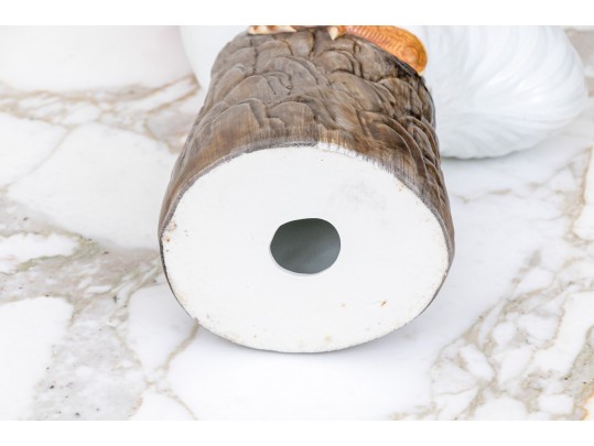 Lovely Pair Of Decorative Chinese Naturalistically Glazed Roosters