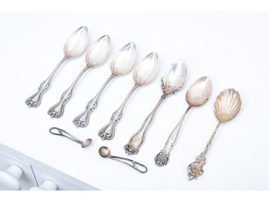 A Group Of 13 Antique And Vintage Sterling Silver Spoons