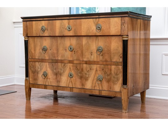 Antique 19th Century Biedermeier 3 Drawer Dressing Chest