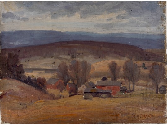 William A. Drake (1891-1979) Oil On Canvas - Country Landscape - Unframed