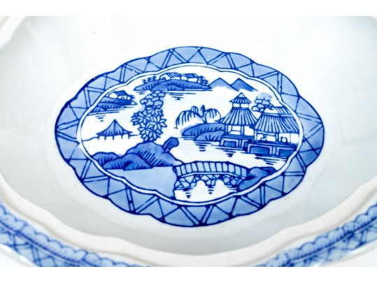 Collection Of Seven Chinese Blue And White Porcelain Lidded Serving Bowls