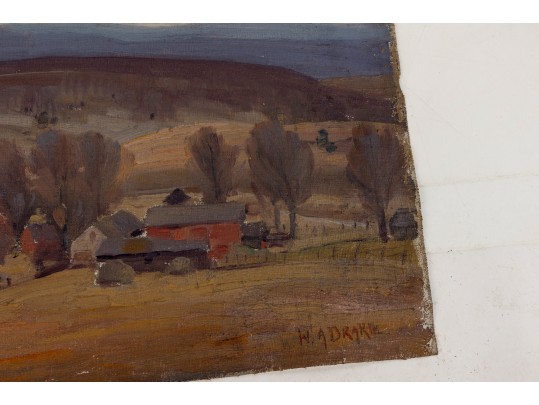 William A. Drake (1891-1979) Oil On Canvas - Country Landscape - Unframed
