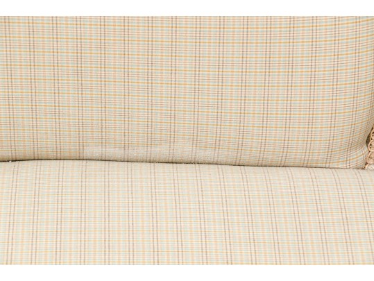 Vintage French Style Tufted Back Wood Frame Sofa