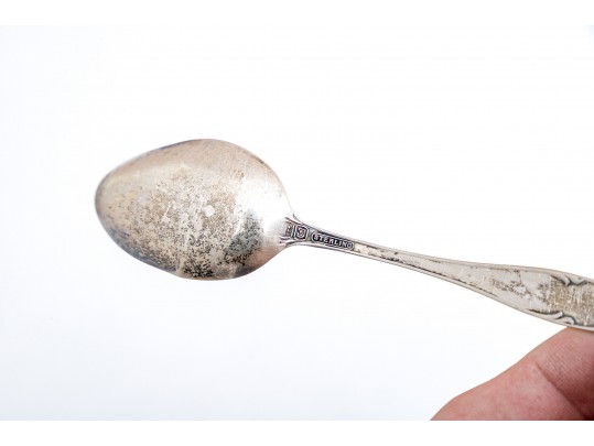 A Group Of 13 Antique And Vintage Sterling Silver Spoons