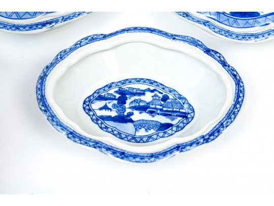 Collection Of Seven Chinese Blue And White Porcelain Lidded Serving Bowls
