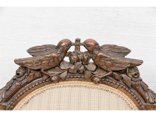 Vintage French Style Tufted Back Wood Frame Sofa