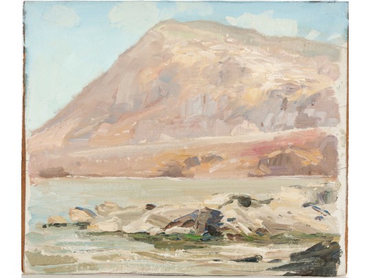 William A. Drake (1891-1979), Oil On Mason Board - Mountain Scene - Unframed