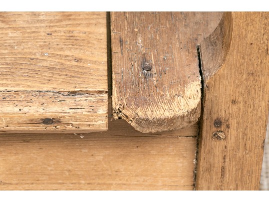Country Pine Carved Bench With Storage