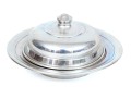 Sterling Silver Handsome Vintage Butter Dome And Plate