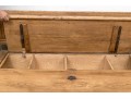 Country Pine Carved Bench With Storage
