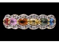Colorful Sterling And Synthetic Sapphire Ring, Size 7.25