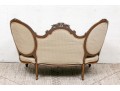Vintage French Style Tufted Back Wood Frame Sofa