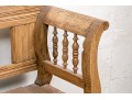 Country Pine Carved Bench With Storage
