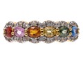 Colorful Sterling And Synthetic Sapphire Ring, Size 7.25