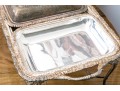 English Silver Plated Lot With Pair Of Chafing Dishes On Stand Along With A Lidded Tureen