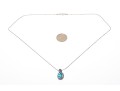 Sterling Silver Lovely Light And Medium Blue Topaz Pave Cluster Pendant With Chain