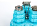 Vintage Pressed Glass Condiment Set