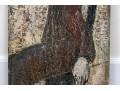Intriguing Expressionistic Mixed Media On Panel Painting, Woman In Profile