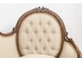 Vintage French Style Tufted Back Wood Frame Sofa