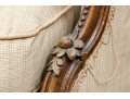 Vintage French Style Tufted Back Wood Frame Sofa