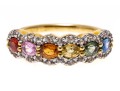 Colorful Sterling And Synthetic Sapphire Ring, Size 7.25