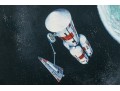 Donald Sargeant (20th C.) Work On Paper, Spaceship Orbiting In Space, Signed