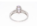 14k White Gold Pretty Pale Amethyst And Diamond Halo Ring, Size 6.5