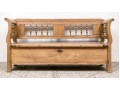 Country Pine Carved Bench With Storage