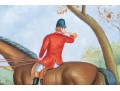 Signed Gilt Framed Oil On Panel, Hunter And Hounds
