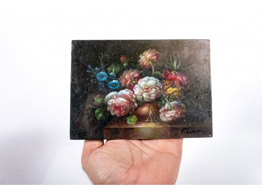 Signed Oil On Board Floral Still Life