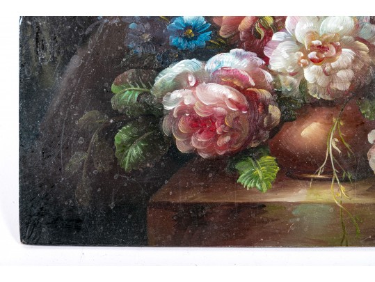 Signed Oil On Board Floral Still Life