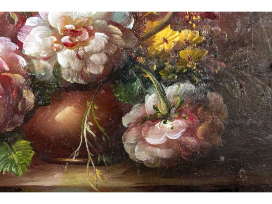 Signed Oil On Board Floral Still Life